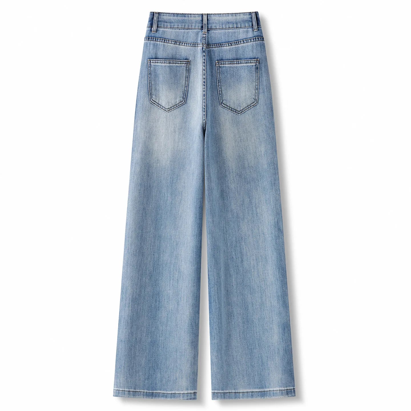 ZJYT Diamonds Wide Leg Jeans Women High Street Fashion Spring Summer Blue Denim Pants Trousers Casual Female Bottoms 2026 New